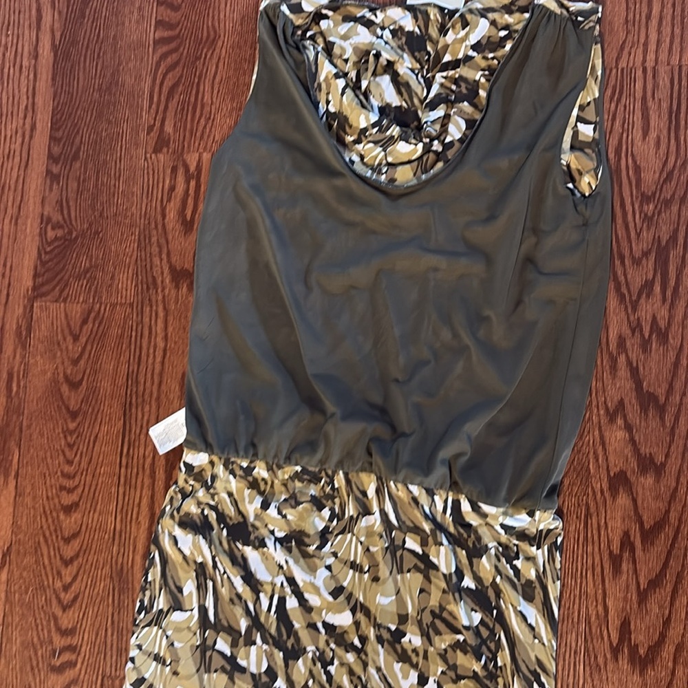 Michael Kors women’s camo green print jersey mini dress sleeveless cowl neck Med - Picture 10 of 13
